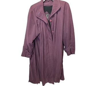 A2B Vintage Plum Purple Trench Coat Longline Lined Button Front 12/14* Belarus